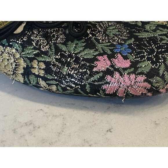 Daniel Green Vintage House Shoes Size 2A 75 Metallic Floral Brocade Fast Ship - Picture 14 of 14